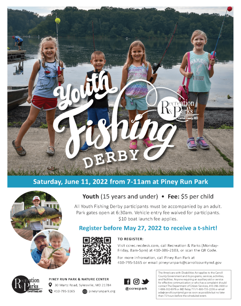 Youth Fishing Derby at Piney Run Park CCA Maryland