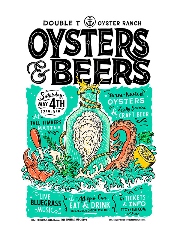 Double T Oysters & Beers Poster